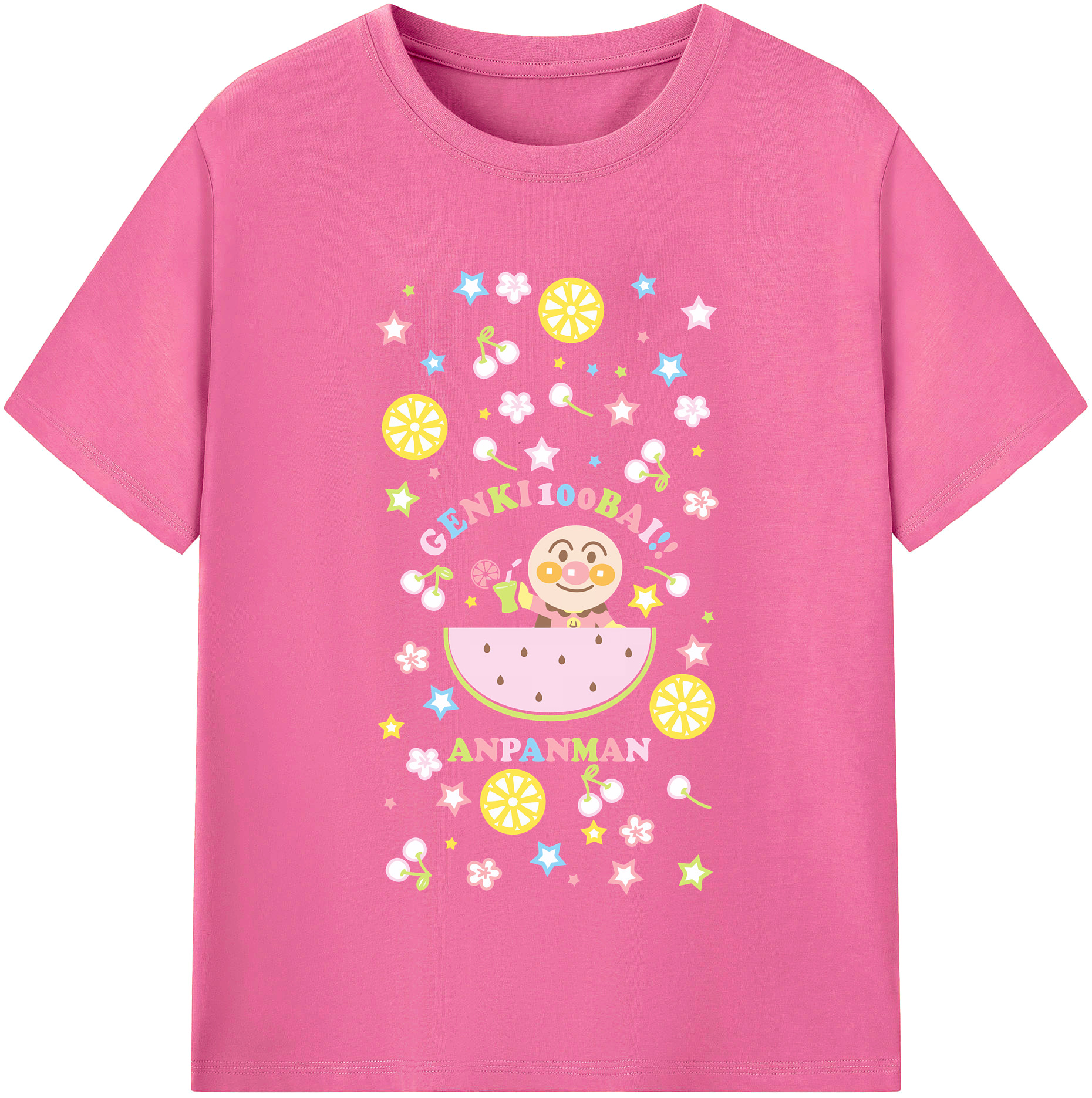 （画像用） アンパンマン Anpanman レディースカジュアルプリントTシャツ（綿100％）